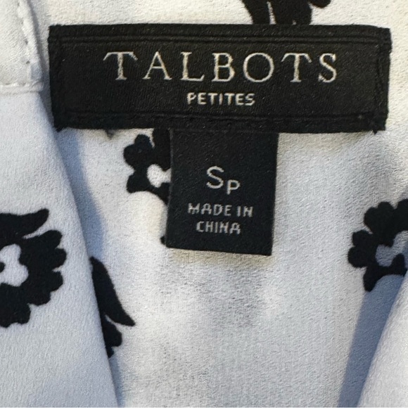 Talbots White and Black Floral Blouse - Picture 2 of 3